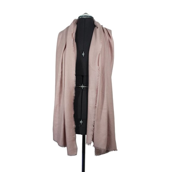 Bebe women's soft pink fringe shawl wrap scarf - Picture 2 of 11